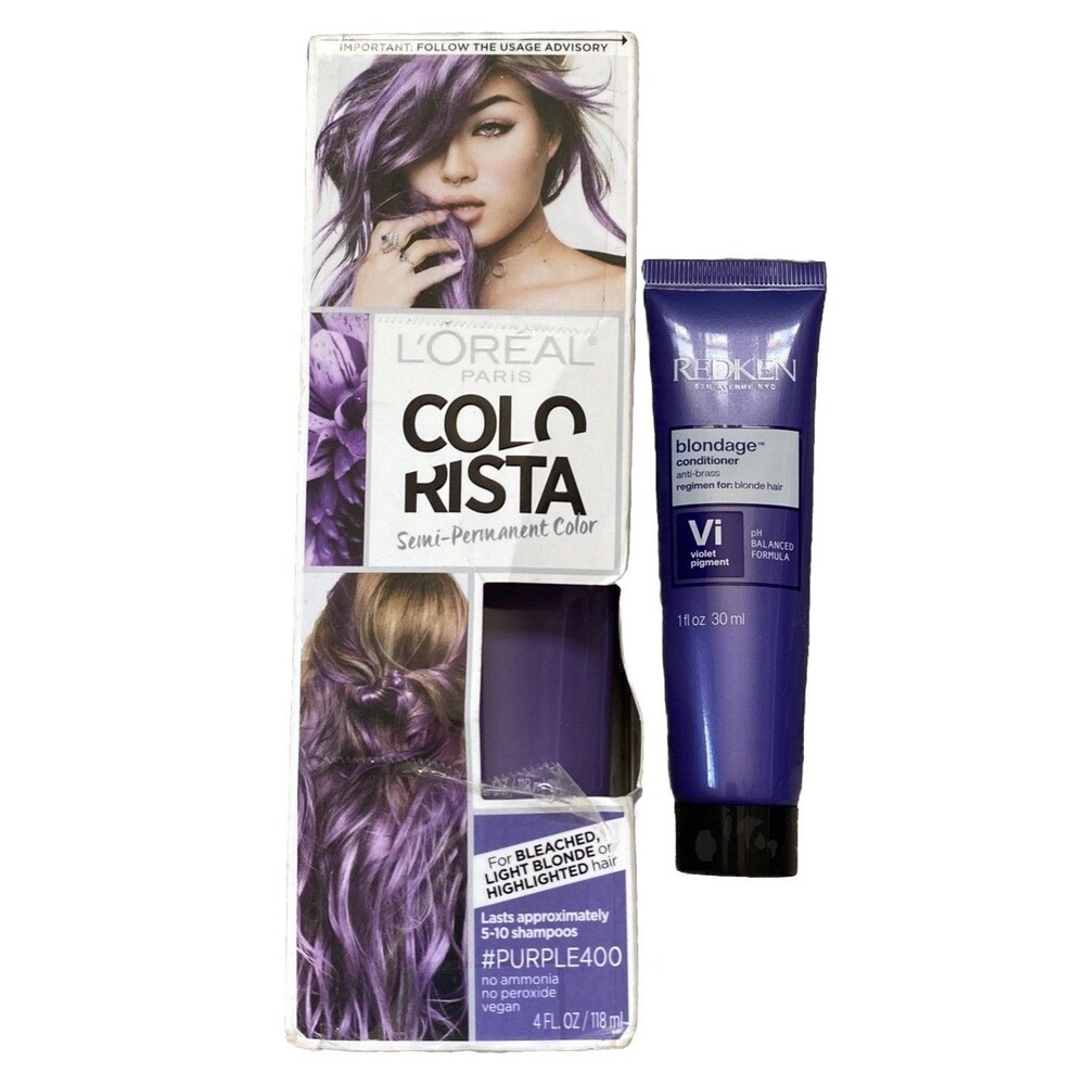 Redken Blondage Color Depositing Purple Conditioner 1oz Loreal Colorista #400